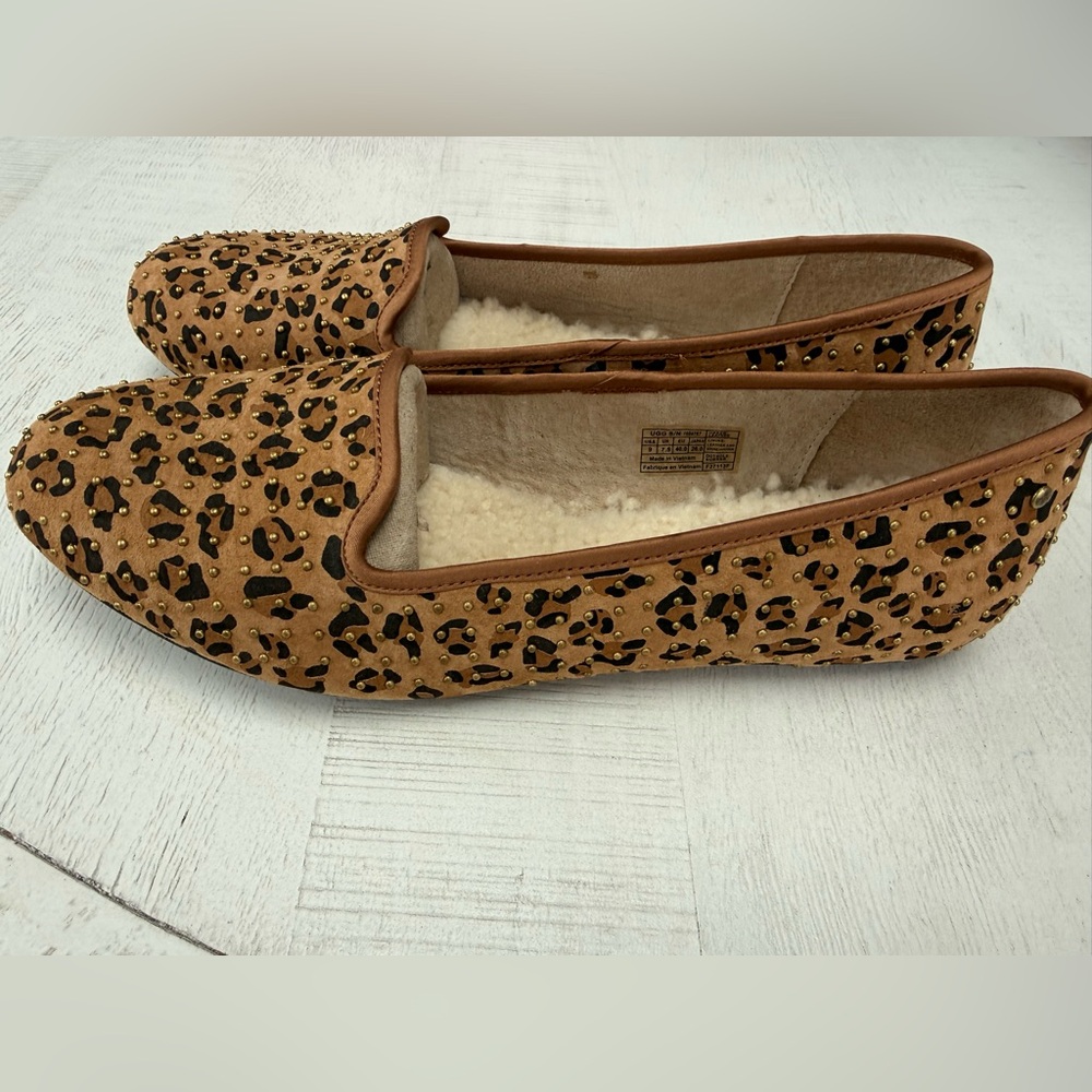 Ugg Alloway studded ballet flat leopard print siz… - image 2